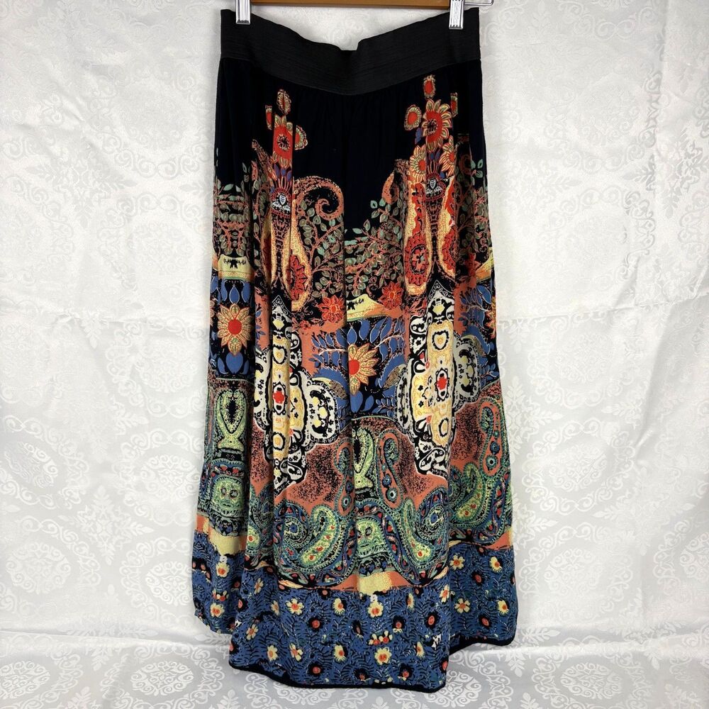 Y2K Forever 21 Maxi Skirt Vintage Boho Geometric Work Casual Date Night Medium - Picture 3 of 8
